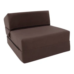 Skládací matrace/křeslo, 2v1, hnědá Taupe, PELOS