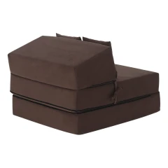 Skládací matrace/křeslo, 2v1, hnědá Taupe, PELOS
