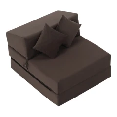 Skládací matrace/křeslo, 2v1, hnědá Taupe, PELOS