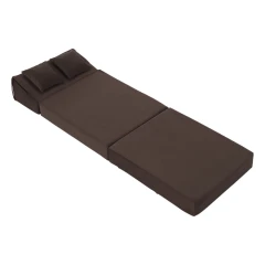 Skládací matrace/křeslo, 2v1, hnědá Taupe, PELOS
