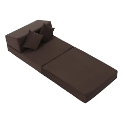 Skládací matrace/křeslo, 2v1, hnědá Taupe, PELOS