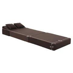 Skládací matrace/křeslo, 2v1, hnědá Taupe, PELOS