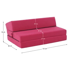 Skládací matrace/křeslo, 2v1, růžová magenta, VEDIS