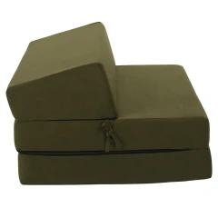Skládací matrace/křeslo, 2v1, olivová, VEDIS