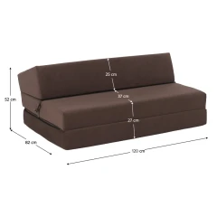 Skládací matrace/křeslo, 2v1, hnědá Taupe, VEDIS