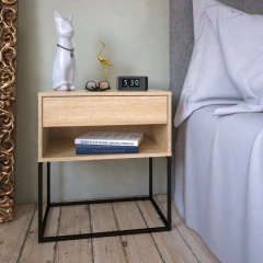Noční/příruční stolek, dub sonoma/černá, ARTI TYP 2