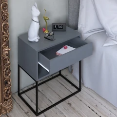 Noční/příruční stolek, grafit/černá, ARTI TYP 2