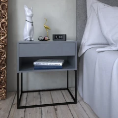 Noční/příruční stolek, grafit/černá, ARTI TYP 2