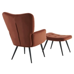 Křeslo s podnoží, hnědá Velvet látka/černá, HABEN