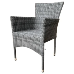 Židle zahradní, šedý umělý ratan, kov, stohovatelná. AZC-S2118 GREY