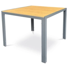 Stůl zahradní 90x90x73, deska polywood v dekoru dubu, šedá kovová konstrukce AZT-S1209 OAK