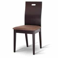 Dřevéná židle ABRIL - wenge/látka tmavě hnědá č.1