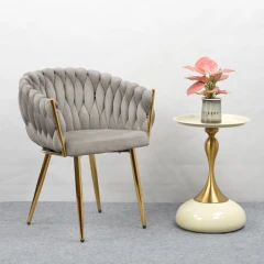 Jídelní křeslo, šedohnědá Taupe Velvet látka/gold chrom zlatý, DEILA