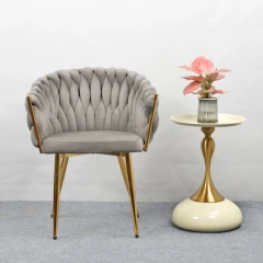 Jídelní křeslo, šedohnědá Taupe Velvet látka/gold chrom zlatý, DEILA