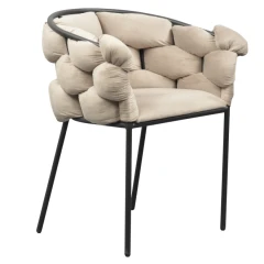 Jídelní křeslo, šedohnědá Taupe Velvet látka/černá, DOROTA