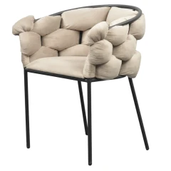 Jídelní křeslo, šedohnědá Taupe Velvet látka/černá, DOROTA