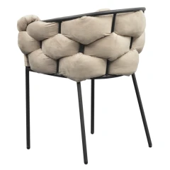 Jídelní křeslo, šedohnědá Taupe Velvet látka/černá, DOROTA