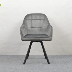 Otočné jídelní křeslo, tmavě šedá Velvet látka, SAMANTA