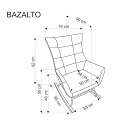Houpací křeslo BAZALTO - černé č.2