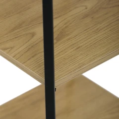 Věšák se 4 policemi, dekor divoký dub, MDF, černý lak GD-170 OAK