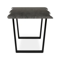 Stůl jídelní, 180x90x75 cm, MDF deska, dekor šedý dub, kovová nohy ve tvaru U, černý matný lak HT-F4218 GREY