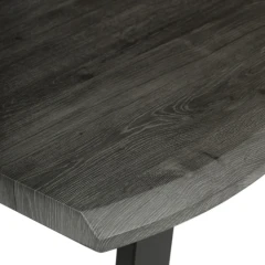 Stůl jídelní, 180x90x75 cm, MDF deska, dekor šedý dub, kovová nohy ve tvaru U, černý matný lak HT-F4218 GREY