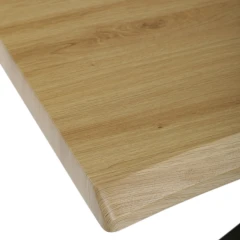Stůl jídelní, 180x90x75 cm, MDF deska, dekor divoký dub, kovová noha ve tvaru hvězdy, černý lak HT-F4618 OAK