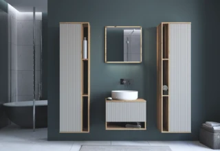 Závěsná koupelnová skříňka AVIOLA dub artisan č.5