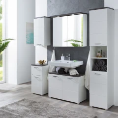 Závěsná skříňka 2 dveře PRAYA 73 bílá/beton