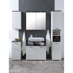 Závěsná skříňka 2 dveře PRAYA 73 bílá/beton