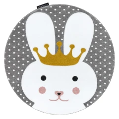 Dywany Łuszczów dětský kusový koberec Petit Bunny grey kulatý