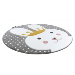 Dywany Łuszczów dětský kusový koberec Petit Bunny grey kulatý
