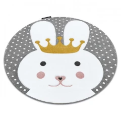 Dywany Łuszczów dětský kusový koberec Petit Bunny grey kulatý