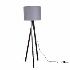 Stojací lampa, šedá / dřevo černé, LILA Typ 10