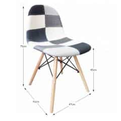 Jídelní židle, černa/bíla/šedá,, CANDIE NEW TYP 3