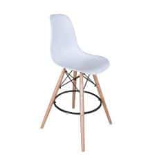Barová židle, bílá/kov, CARBRY