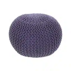 Pletený taburet, fialová bavlna, GOBI TYP 2