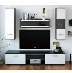 Obývací stěna WAW - černá / bílá