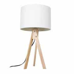 Stolní lampa, bílá / přírodní dřevo, LILA Typ 1
