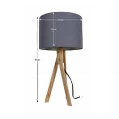 Stolní lampa, šedá / přírodní dřevo, LILA Typ 2