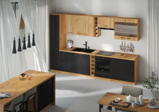 Kuchyňská skříňka Molly 40 DK 210 2F černá/dub artisan