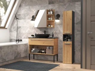 Koupelnová skříňka Noeli III antracit/dub artisan