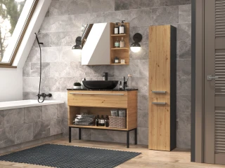 Koupelnová skříňka Noeli IV antracit/dub artisan