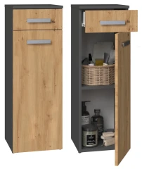 Koupelnová skříňka Noeli V 1D1S antracit/dub artisan