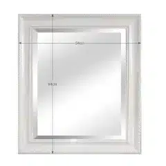 Zrcadlo, dřevěný rám bílé barvy, MALKIA TYP 2