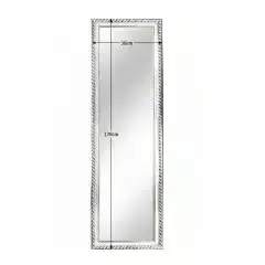 Zrcadlo, dřevěný rám stříbrné barvy, MALKIA TYP 5