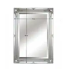 Zrcadlo, stříbrný dřevěný rám, MALKIA TYP 7