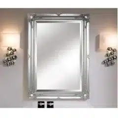 Zrcadlo, stříbrný dřevěný rám, MALKIA TYP 7