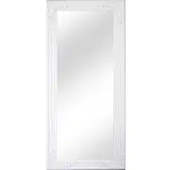 Zrcadlo, dřevěný rám bílé barvy, MALKIA TYP 8