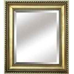 Zrcadlo, dřevěný rám zlaté barvy, MALKIA TYP 10